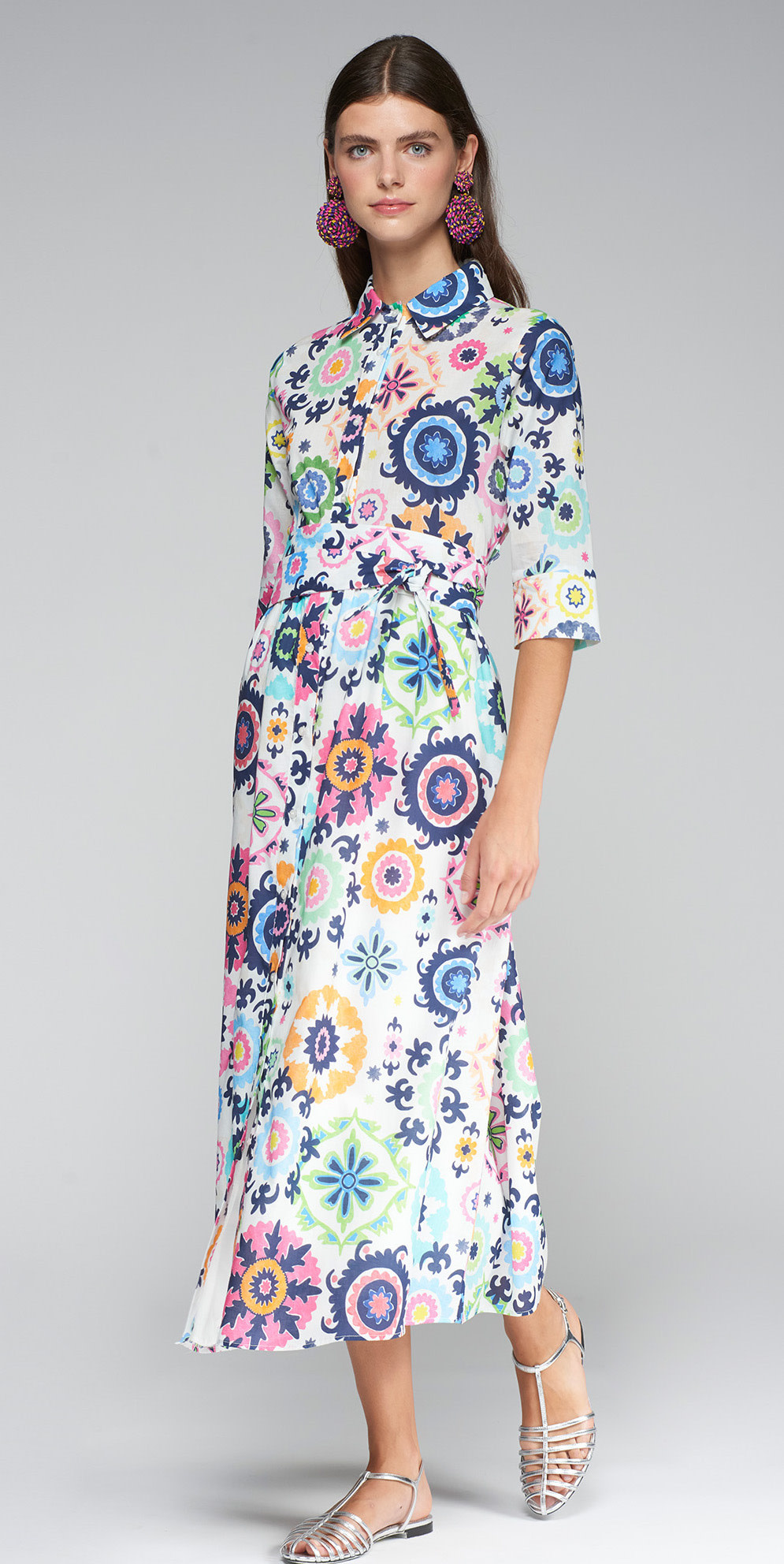 Vilagallo Brenda Dress Suzani Multi