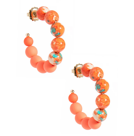 Jewelry Small Mixed Beads Hoop Earring