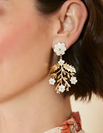 Spartina Delphinium Earrings Cream