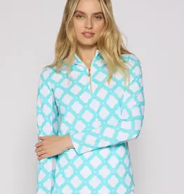 G Lifestyle Zip Top Circle Geo Caribbean