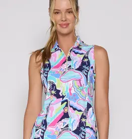 G Lifestyle Sleeveless Polo Navy Golfer