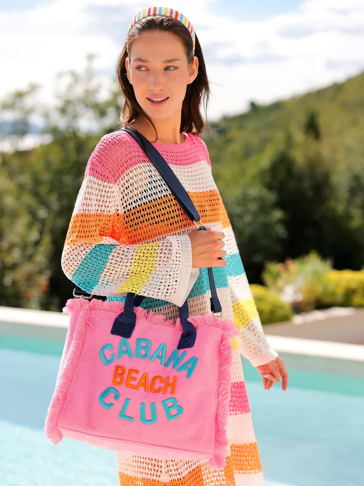 Shiraleah Cabana Beach Club Tote Pink