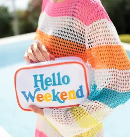 Shiraleah Hello Weekend Pouch White