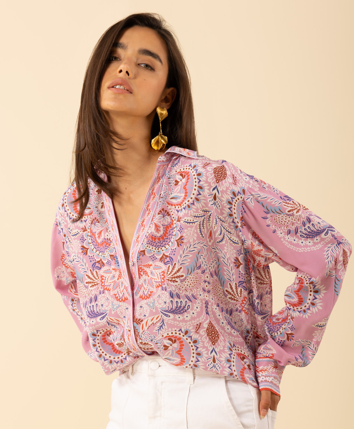 Hale Bob Waverly Top Pink