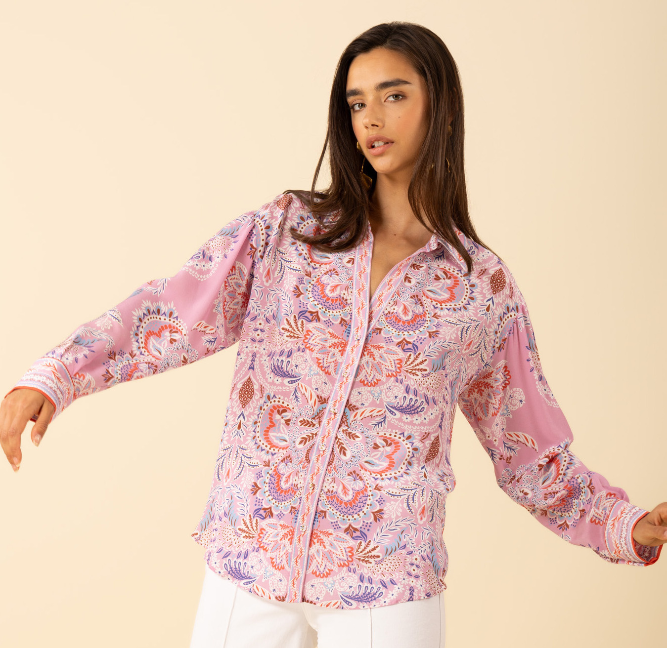 Hale Bob Waverly Top Pink