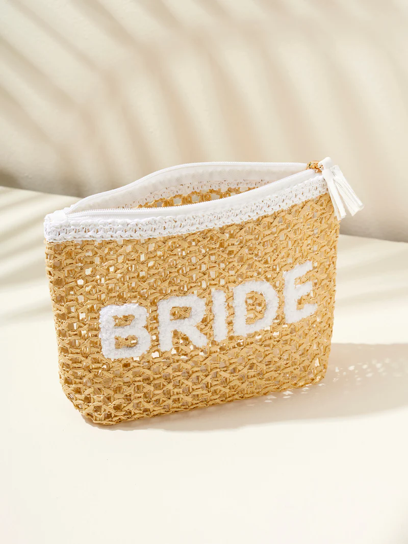 Shiraleah Bride Straw Zip Pouch