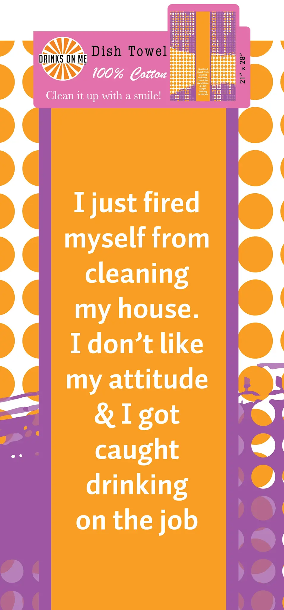 Drinks On Me Fired Dish Towel