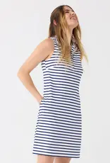 Cabana Life Stripe 1/4 Zip Dress Navy