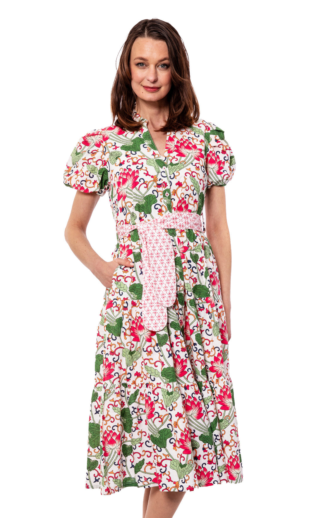 Dizzy Lizzie Litchfield Floral Dress White