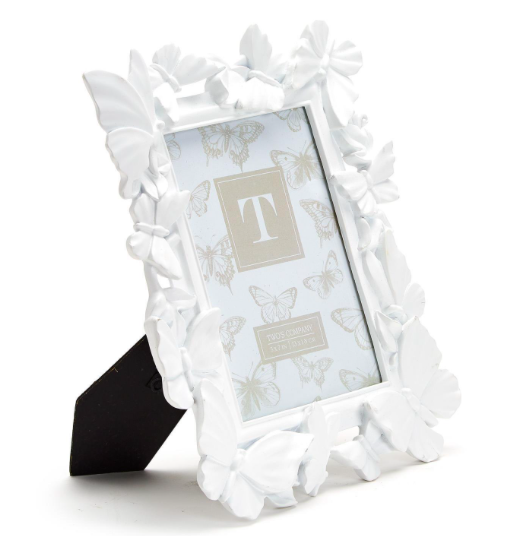 Two's Company White Butterfly 5x7 Frame