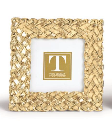 Two's Company Gold Braid Pattern Frame 4x4