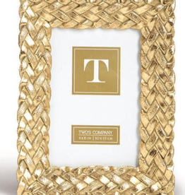 Two's Company Gold Braid Pattern Frame 4x6
