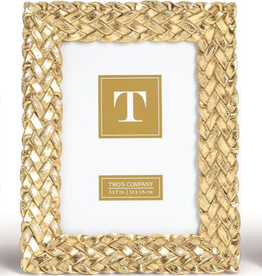 Two's Company Gold Braid Pattern Frame 5x7