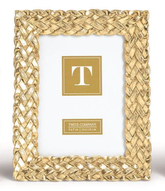 Two's Company Gold Braid Pattern Frame 5x7