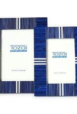 Two's Company Stacks & Stripes Navy Frame 4x6