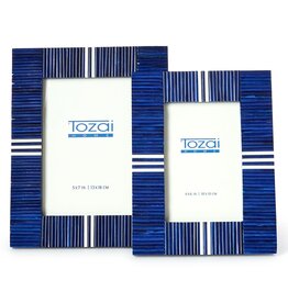 Two's Company Stacks & Stripes Navy Frame 4x6