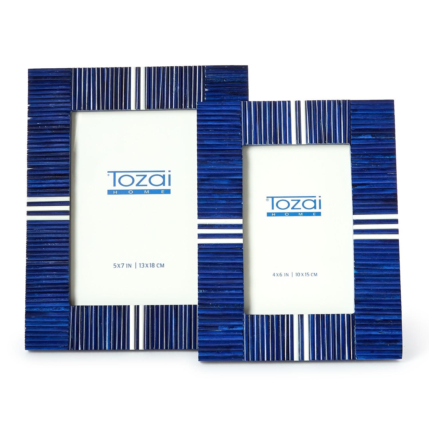 Two's Company Stacks & Stripes Navy Frame 4x6