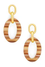 Zenzii Resin Striped Ellipse Earring