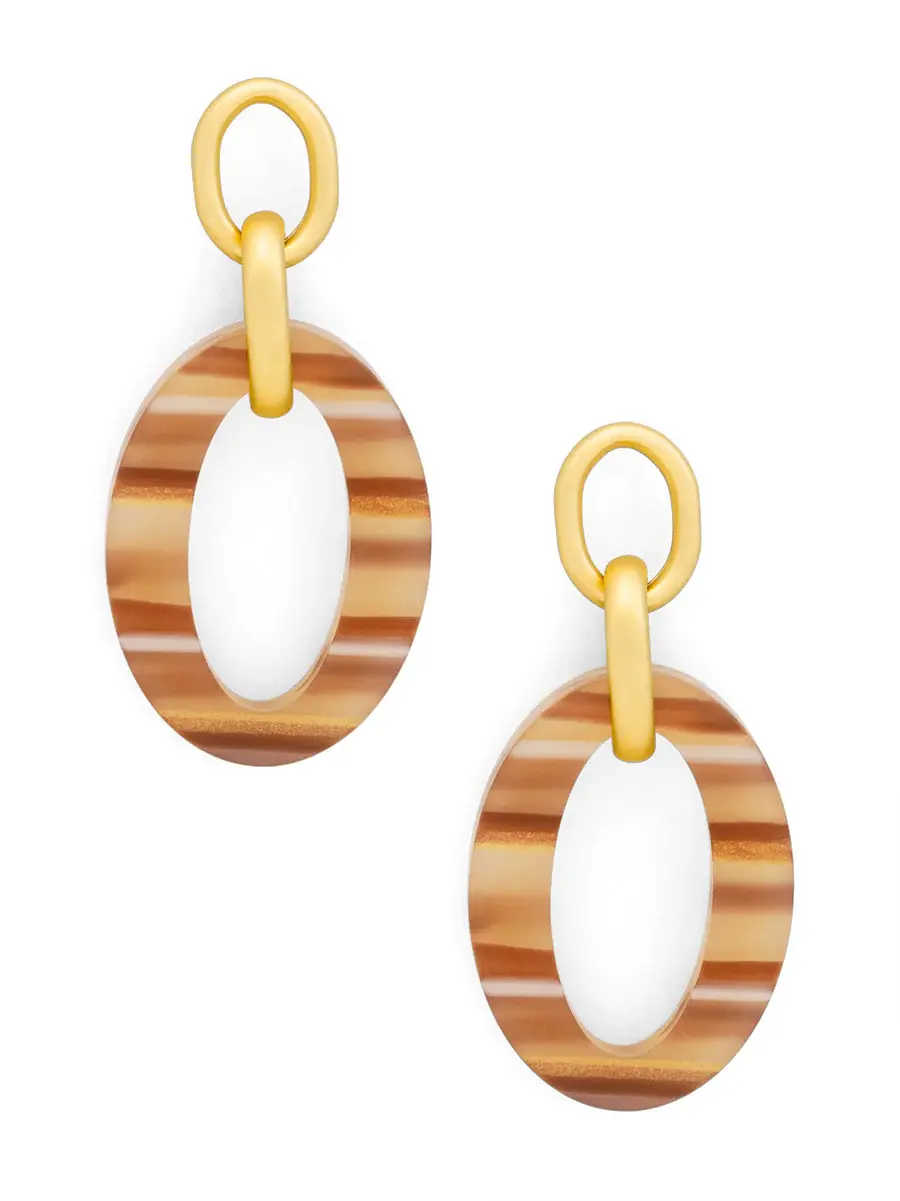 Zenzii Resin Striped Ellipse Earring