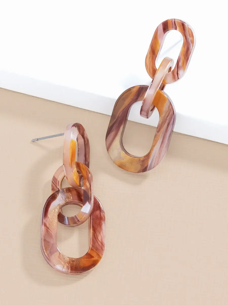 Zenzii Marbled Double Drop Earring