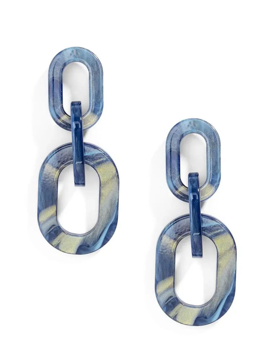 Zenzii Marbled Double Drop Earring