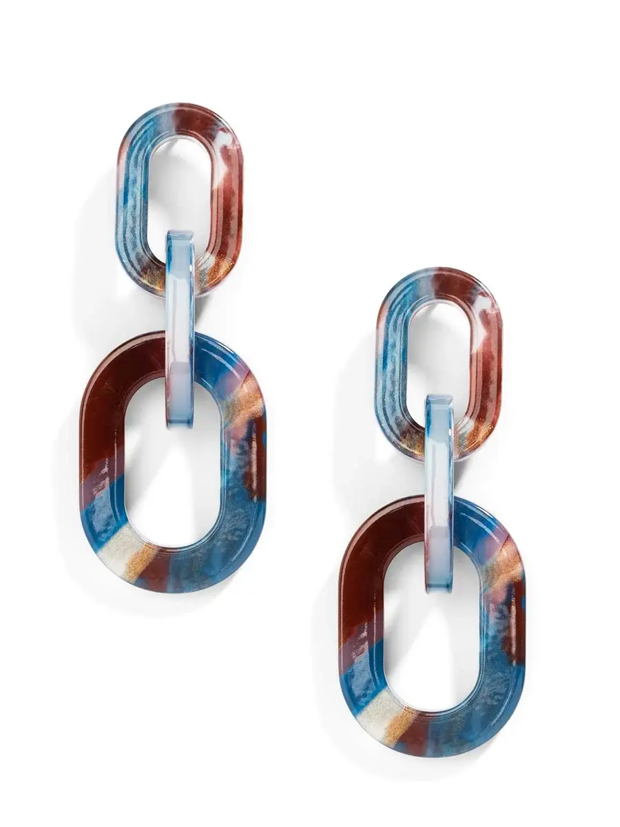 Zenzii Marbled Double Drop Earring