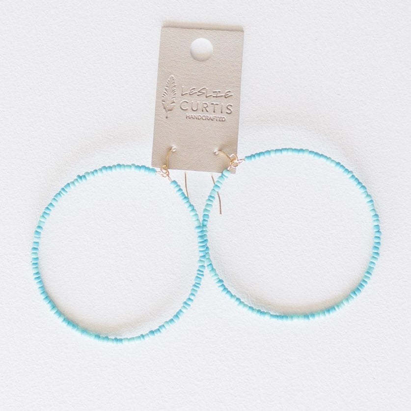 Leslie Curtis Shiloh Turquoise Beaded Hoop