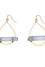 Leslie Curtis Teardrop Hoop Blue Stone