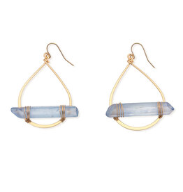 Leslie Curtis Teardrop Hoop Blue Stone
