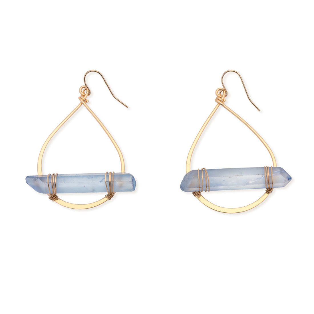 Leslie Curtis Teardrop Hoop Blue Stone