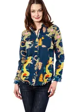 Dizzy Lizzie Cape Cod Shirt Dragons Navy
