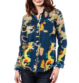 Dizzy Lizzie Cape Cod Shirt Dragons Navy