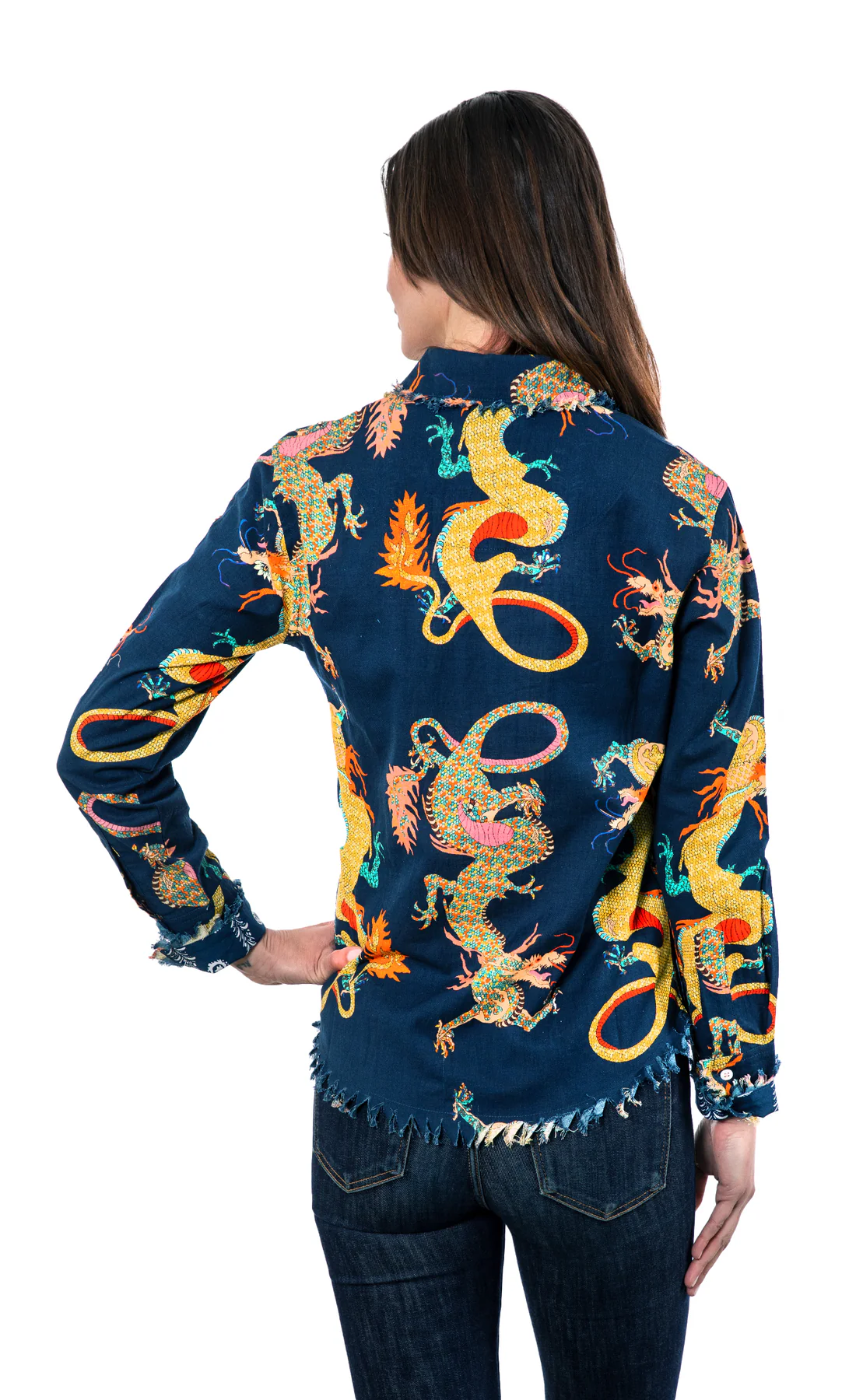 Dizzy Lizzie Cape Cod Shirt Dragons Navy