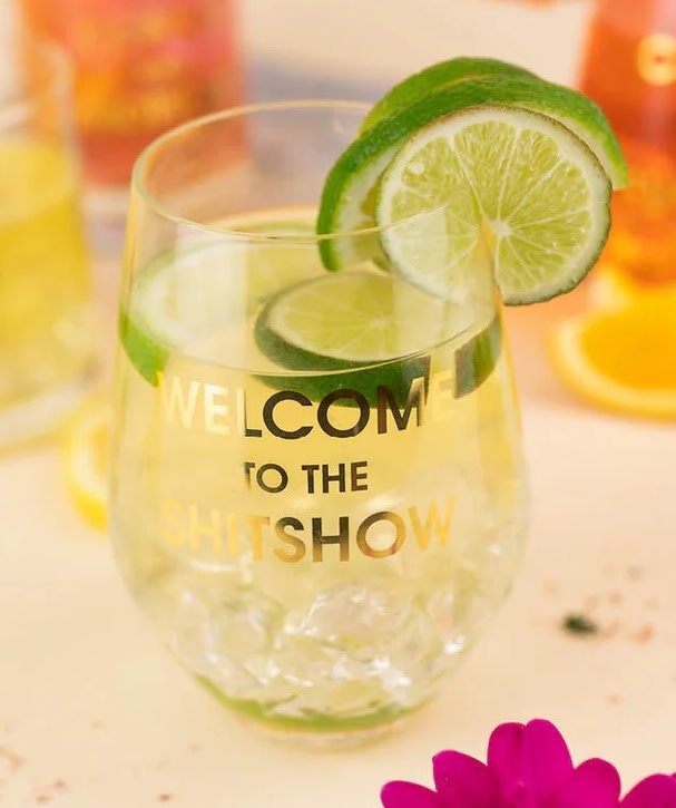 Chez Gagne Welcome to the Shitshow Wine Glass