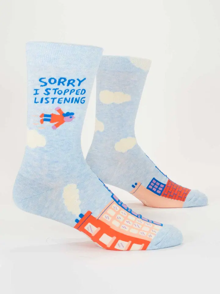 Blue Q Sorry I Stopped Listening Men's Socks