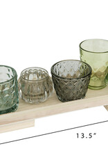 Tray with Glass Votive/Tealight Holders, Set of 6 Tray with Glass Votive/Tealight Holders, Set of 6