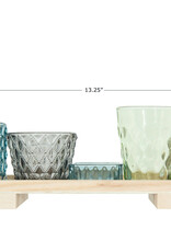 Tray with Glass Votive/Tealight Holders, Set of 6 Tray with Glass Votive/Tealight Holders, Set of 6