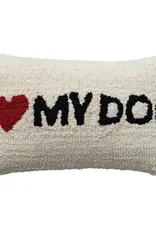 Cotton Blend Tufted Lumbar Pillow "I ♥ My Dog"
