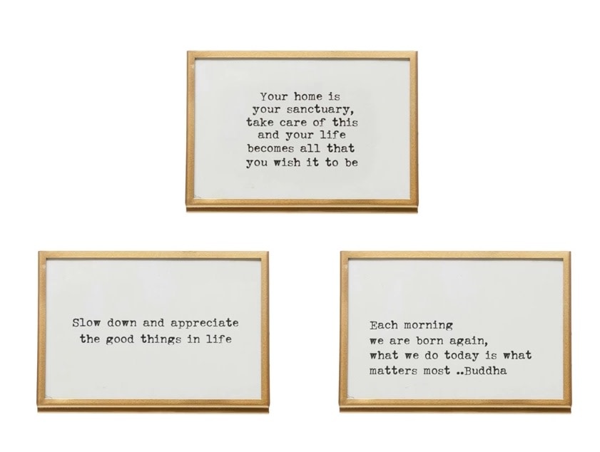 Gold Frame with Easel and Saying