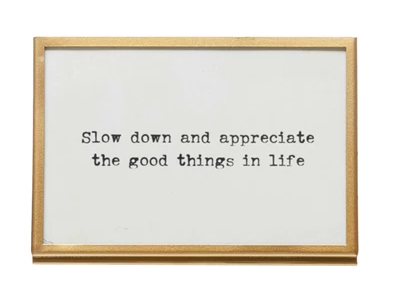Gold Frame with Easel and Saying