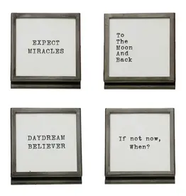 Metallic Frame with Easel and Saying