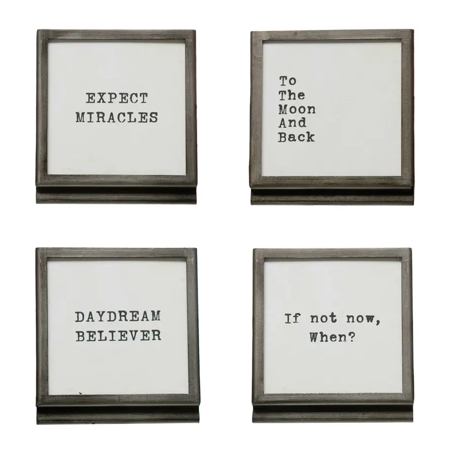 Metallic Frame with Easel and Saying