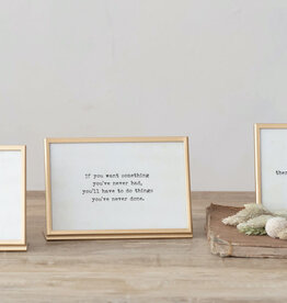 Metal & Glass Frame w/ Easel & Saying