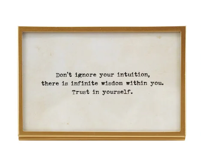 Metal & Glass Frame w/ Easel & Saying