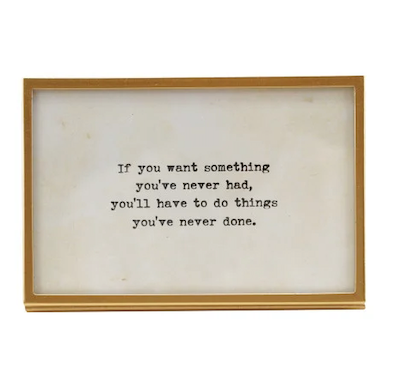 Metal & Glass Frame w/ Easel & Saying