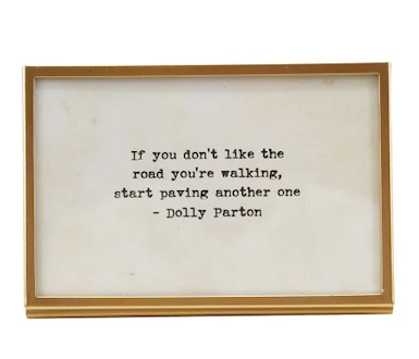 Metal & Glass Frame w/ Easel & Saying