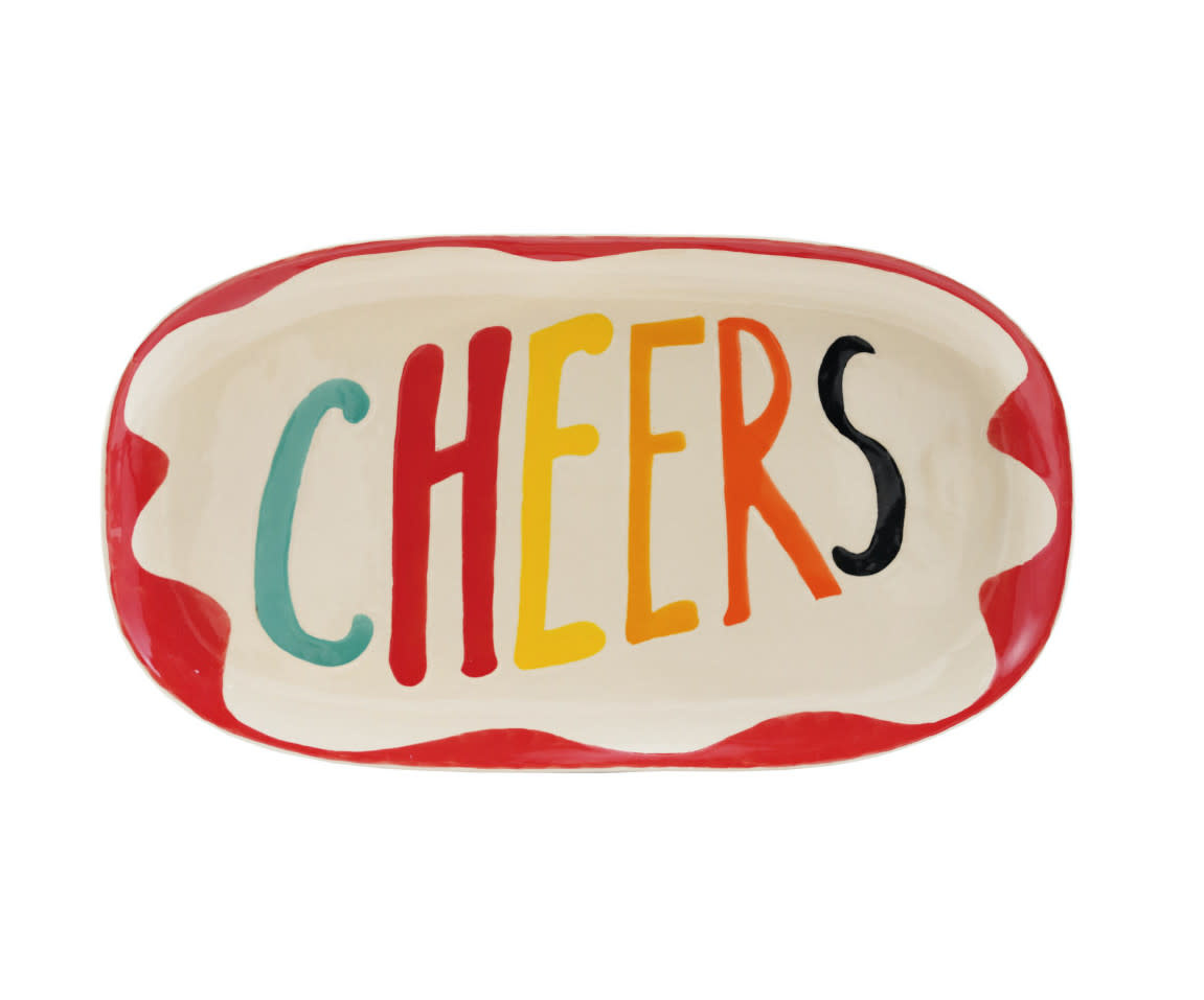 Stoneware Platter "Cheers"