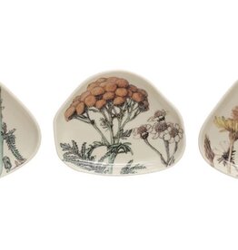 Stoneware Dish w/ Florals