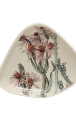 Stoneware Dish w/ Florals