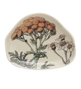 Stoneware Dish w/ Florals